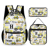 Personalized Name Construction Backpack - Gift For Kids Birthday